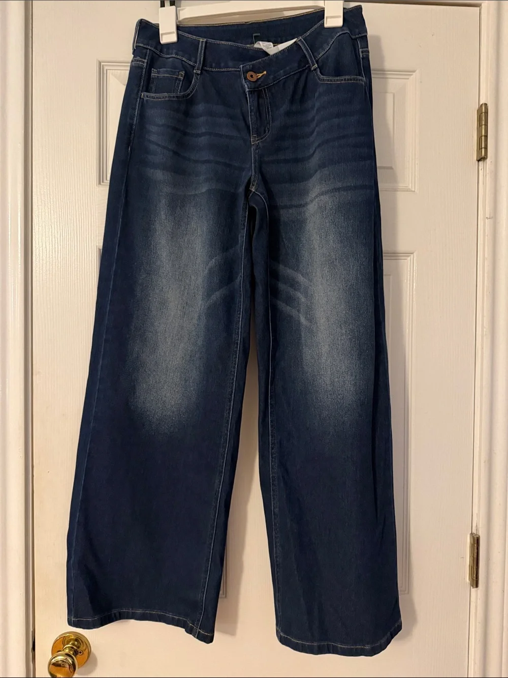 HALARA Dark Blue Wide Leg Flare Jeans